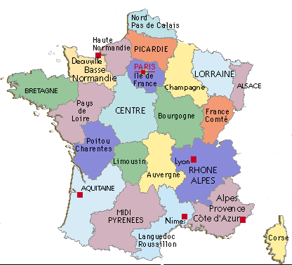 Streetwise-France.com: Administrative divisions of France, French ...